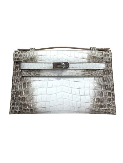 Hermes Kelly Pochette Mini Gray White Alligator Crocodile Bag 22CM 524010