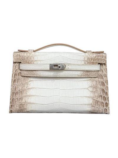 Hermes Kelly Pochette Mini Gray White Alligator Crocodile Bag 22CM 524797