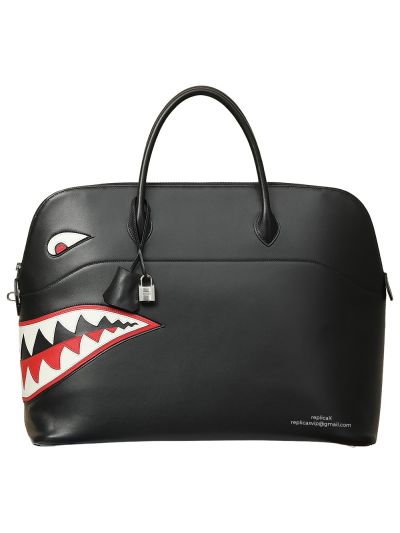 Hermes Limited Edition Bolide 45 Tote Bag Runway Shark Monster Black 45x37x25CM 523776