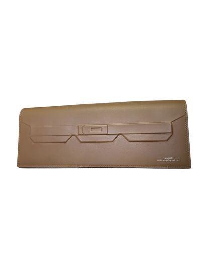 Hermes Limited Edition Brown Leather Shadow Birkin Cut Clutch Bag 523756