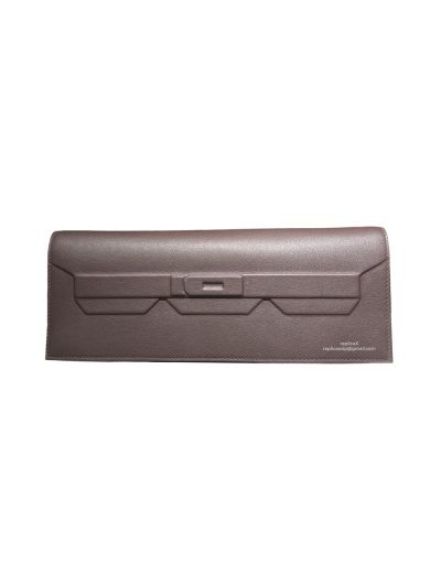Hermes Limited Edition Dark Purple Leather Shadow Birkin Cut Clutch Bag 523762