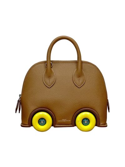 Hermes Limited Editio5n Mini Bolide 1923 On Wheels Brown Epsom Leather Bag 523831