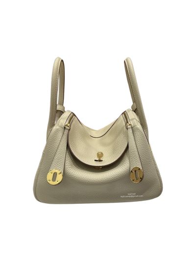 Hermes Lindy 26 Beige Calf Leather Shoulder Bag 26x18x14CM 523519