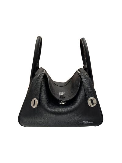 Hermes Lindy 26 Black Calf Leather Shoulder Bag 26x18x14CM 523517