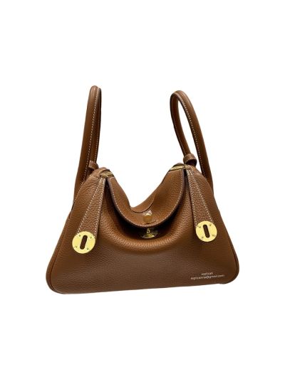 Hermes Lindy 26 Brown Calf Leather Shoulder Bag 26x18x14CM 523525