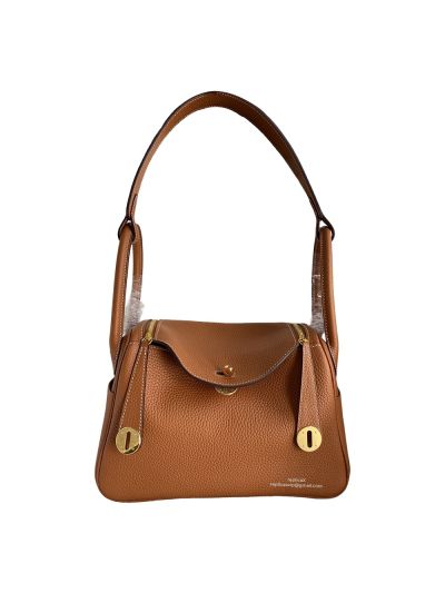 Hermes Lindy 26 Brown Togo Leather Bag 26CM 523529