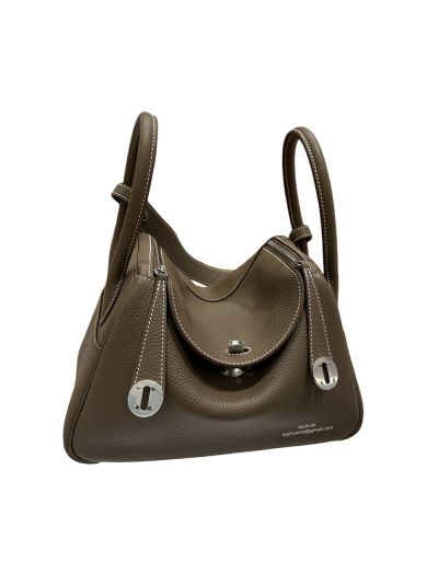Hermes Lindy 26 Dark Grey Calf Leather Shoulder Bag 26x18x14CM 523527