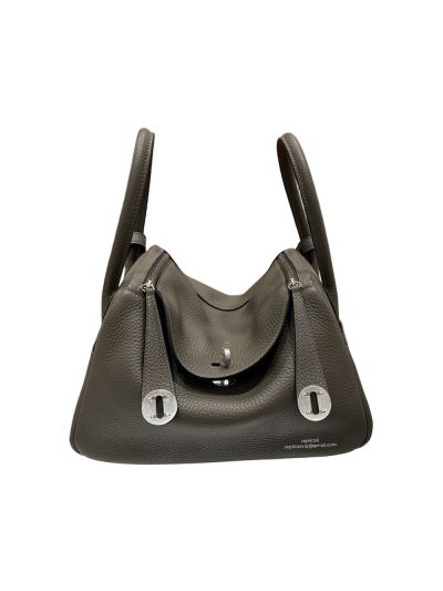 Hermes Lindy 26 Dark Grey Calf Leather Shoulder Bag 26x18x14CM 523528