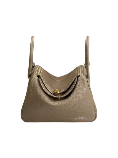 Hermes Lindy 26 Gray Leather Shoulder Bag 26x18x14CM 523530