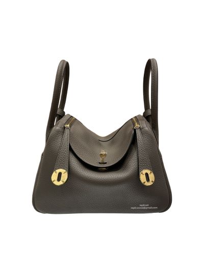 Hermes Lindy 26 Grey Calf Leather Shoulder Bag 26x18x14CM 523533