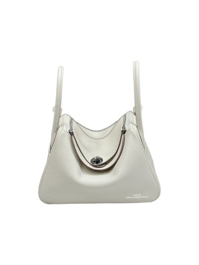 Hermes Lindy 26 White Leather Shoulder Bag 26x18x14CM 523538