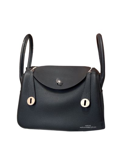 Hermes Lindy Crossbody Bag Black Leather 30CM 523548