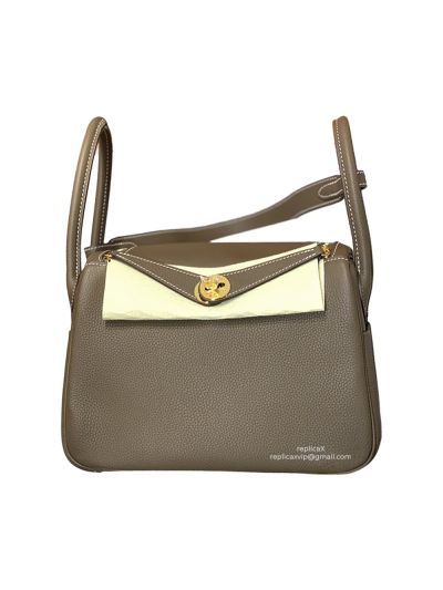 Hermes Lindy Crossbody Bag Grey Leather 30CM 522470