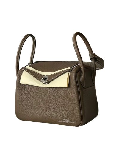 Hermes Lindy Crossbody Bag Grey Leather 30CM 522473