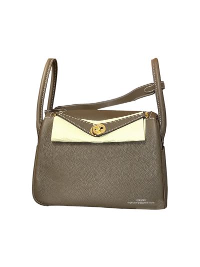 Hermes Lindy Crossbody Bag Grey Leather 30CM 523551