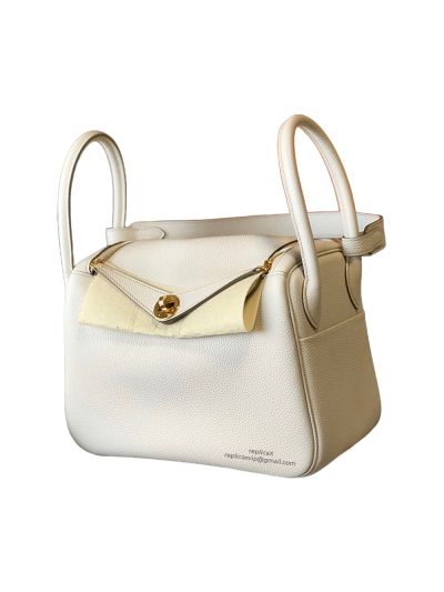 Hermes Lindy Crossbody Bag OFF White Leather 30CM 522467