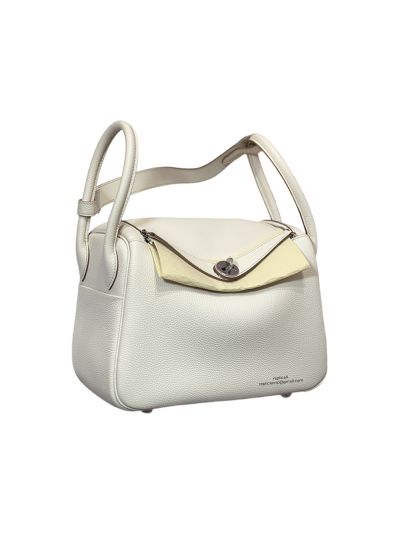 Hermes Lindy Crossbody Bag OFF White Leather 30CM 523618