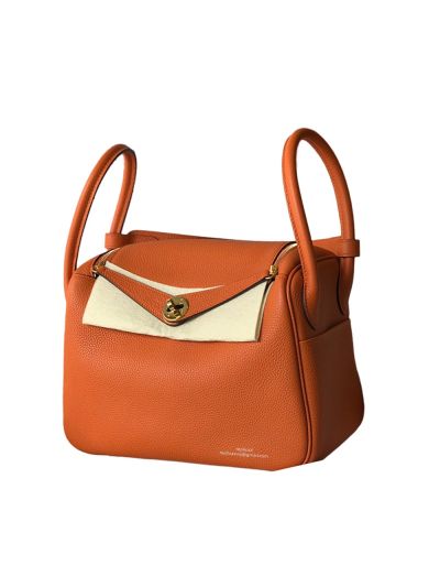 Hermes Lindy Crossbody Bag Orange Leather 30CM 523622