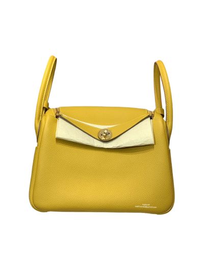 Hermes Lindy Crossbody Bag Yellow Leather 30CM 523623