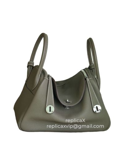 Hermes Lindy Hand Stitched Togo Leather Bag 521716