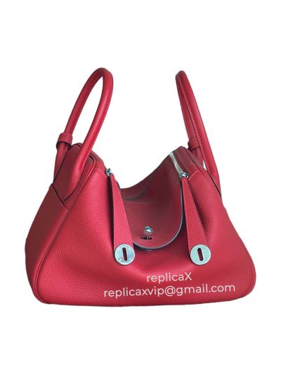 Hermes Lindy Hand Stitched Togo Leather Bag 521719