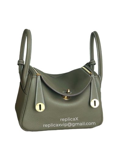 Hermes Lindy Hand Stitched Togo Leather Bag 521706