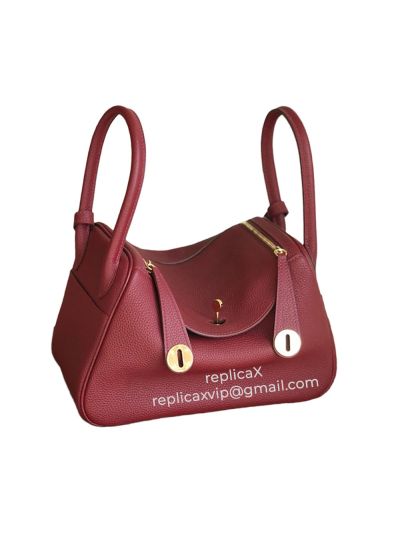 Hermes Lindy Hand Stitched Togo Leather Bag 521709