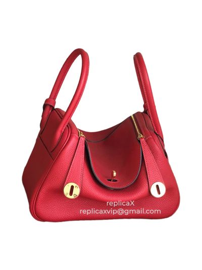 Hermes Lindy Hand Stitched Togo Leather Bag 521710