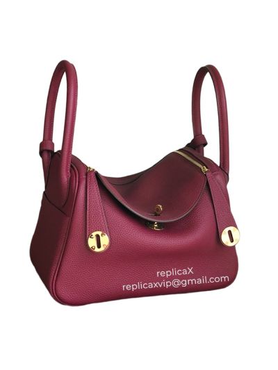 Hermes Lindy Hand Stitched Togo Leather Bag 521711