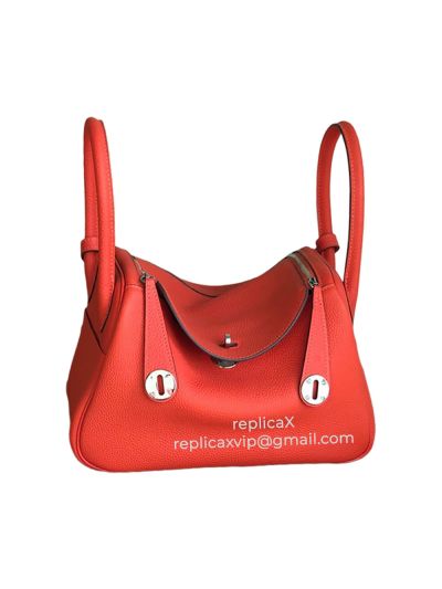 Hermes Lindy Hand Stitched Togo Leather Bag 521712