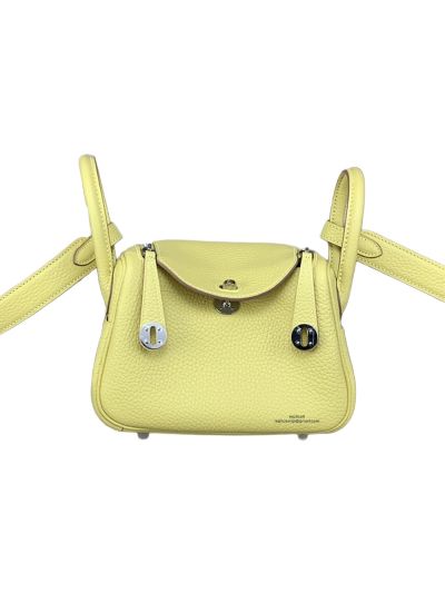 Hermes Lindy Mini Clemence Leather Bag Yellow 523506