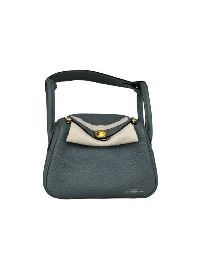 Hermes Lindy Mini Dark Green Clemence Leather Bag 523501
