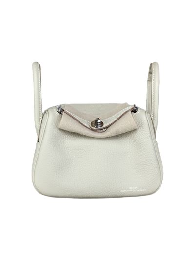 Hermes Lindy Mini White Clemence Leather Bag 523500
