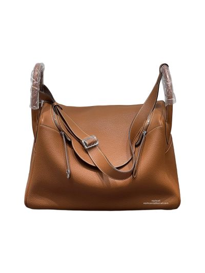 Hermes Lindy Voyage 45 Taurillon Clemence Leather Travel Shoulder Bag 45CM 523495