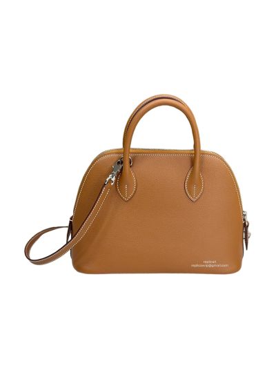 Hermes Medium Bolide 25 Bowling Brown Calf Leather Bag 25x29x10CM 523441