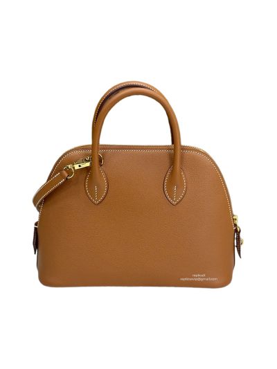Hermes Medium Bolide 25 Bowling Brown Leather Bag 25x29x10CM 523440
