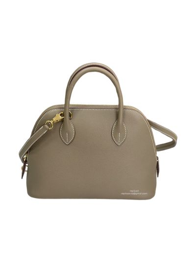 Hermes Medium Bolide 25 Bowling Gray Calf Leather Bag 25x29x10CM 523445