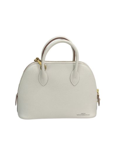 Hermes Medium Bolide 25 Bowling White Calf Leather Bag 25x29x10CM 523491