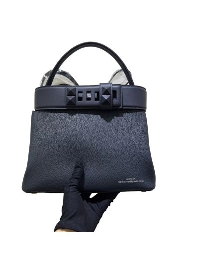 Hermes Medor Tote Shoulder Bag Black Togo Swift Calfskin 27x22x11CM 524673
