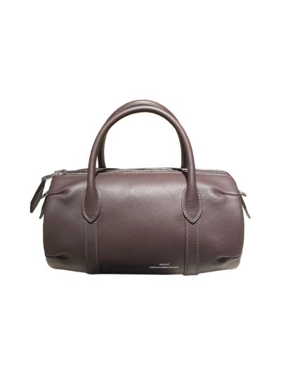 Hermes Micro Polochon Swift Leather Mini Tote Bag Dark Brown 523468