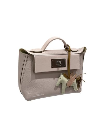 Hermes Mini 2424 21 Top Handle Shoulder Bag Pink Evercolor and Swift calfskin 524577