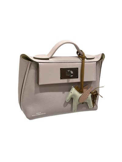 Hermes Mini 2424 21 Top Handle Shoulder Bag Pink Evercolor and Swift calfskin 21x16x11CM 523454