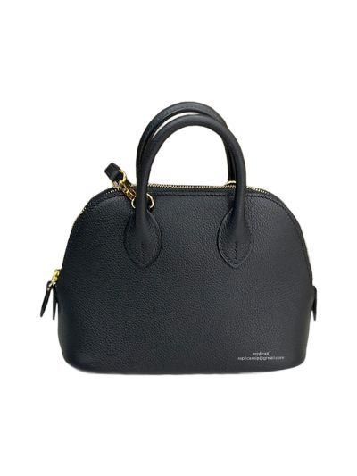 Hermes Mini Bolide 18 Bowling Black Calf Leather Bag 18x14x7CM 523396