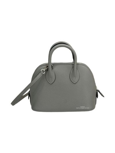 Hermes Mini Bolide 18 Bowling Dark Gray Leather Bag 18x14x7CM 523392