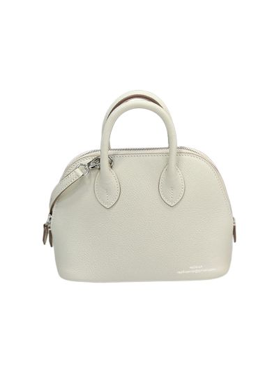 Hermes Mini Bolide 18 Bowling White Leather Bag 523303