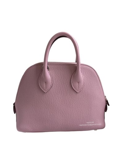 Hermes Mini Bolide 1923 2Way Shoulder Bag Purple Leather Fully Hand Stitched 522487