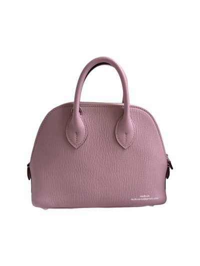 Hermes Mini Bolide 1923 2Way Shoulder Bag Purple Leather Fully Hand Stitched 523302