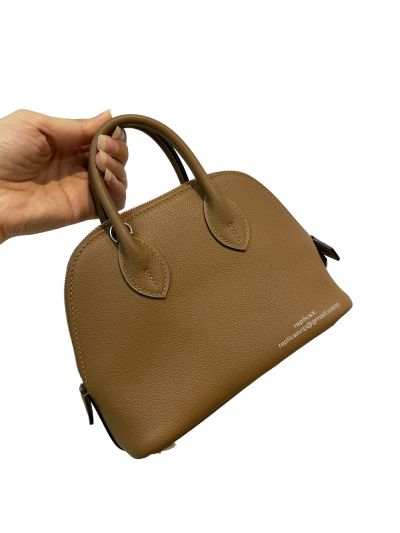 Hermes Mini Bolide 1923 2Way Shoulder Bag Tan Leather Fully Hand Stitched 522489