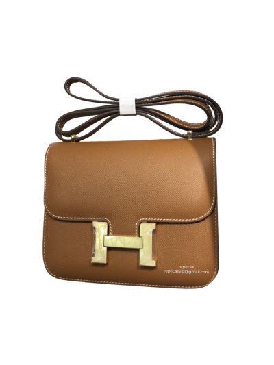 Hermes Mini Epsom Constance 24 Crossbody Hand Stitched Bag Tan 19CM 522387