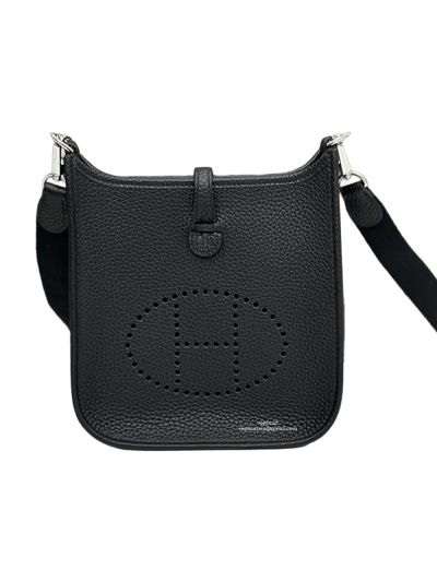 Hermes Mini Evelyne 16 Black Calf Leather Crossbody Bag 16x18x5CM 523414